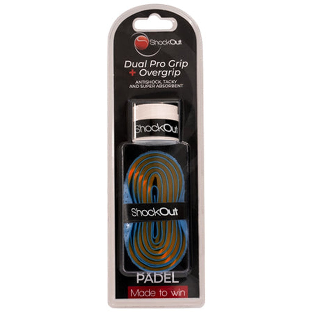 SHOCKOUT DUAL PRO GRIP + OVERGRIP SINI/ORANSSI - Padeltarvikkeet - Boom Padel - Boom!padel
