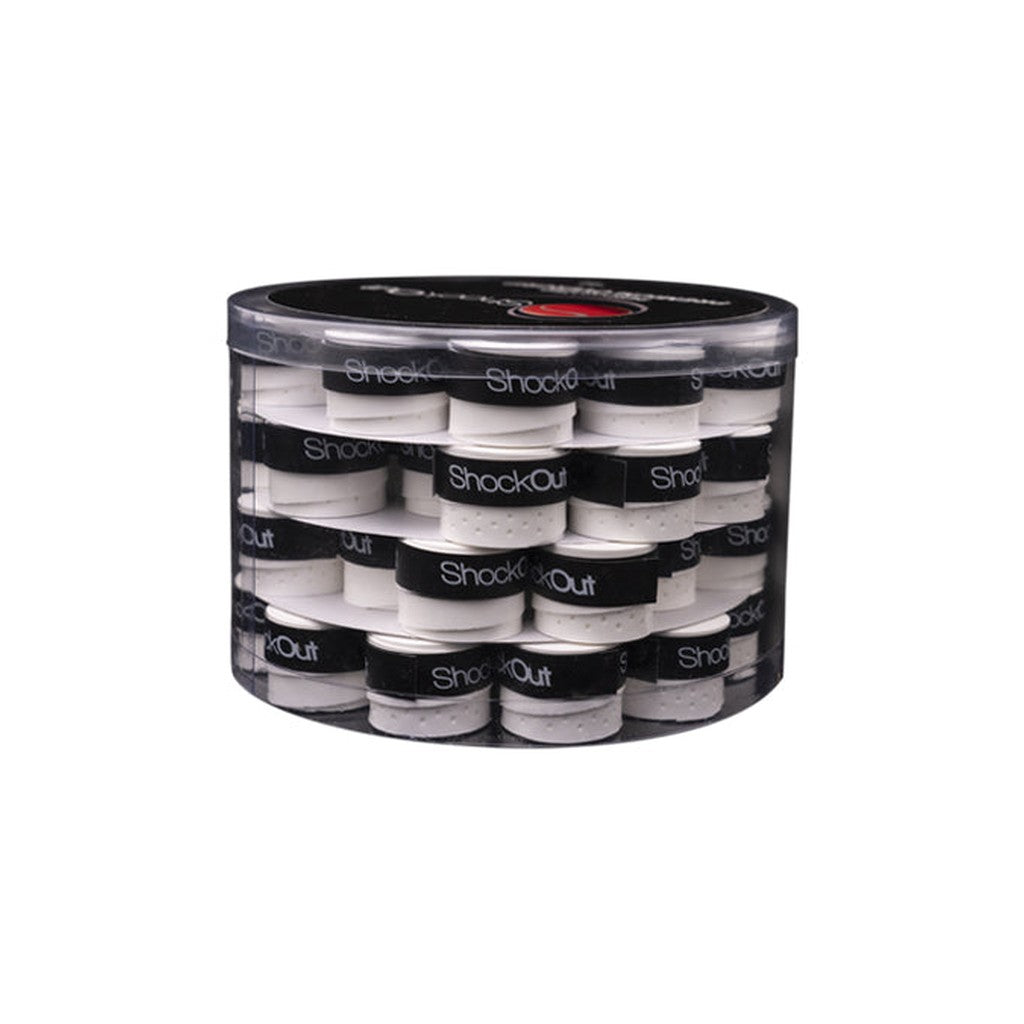 SHOCKOUT PREMIUM OVERGRIP PERFOROITU VALKOINEN 60 KPL - Padeltarvikkeet - Boom Padel - Boom!padel