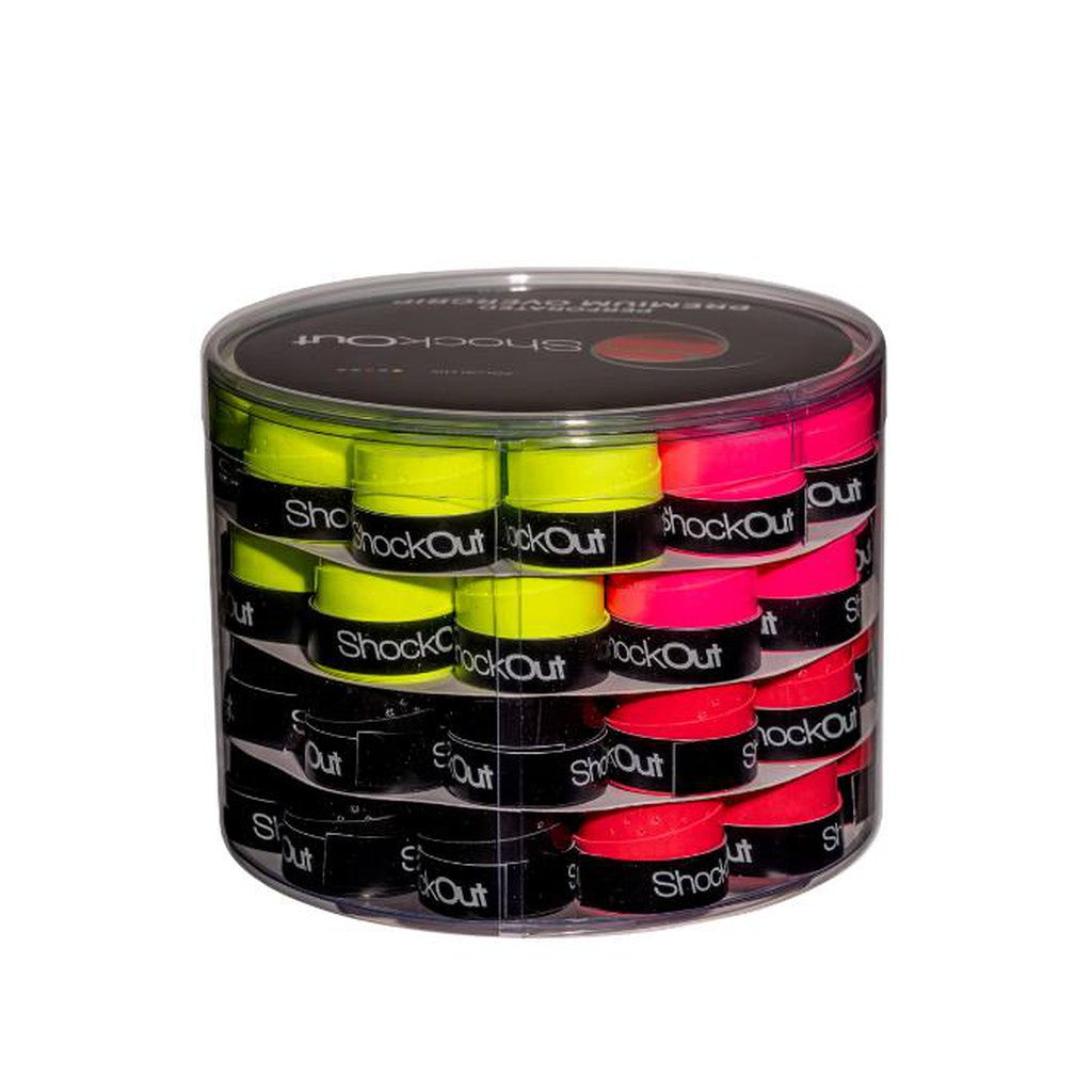 SHOCKOUT PREMIUM OVERGRIP PERFOROITU VÄRILAJITELMA 60 KPL - Padeltarvikkeet - Boom Padel - Boom!padel