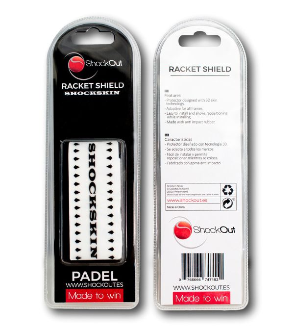 SHOCKOUT SHOCKSKIN PROTECTOR MAILANPÄÄSUOJA KIRKAS/MUSTA - Padeltarvikkeet - Boom Padel - Boom!padel