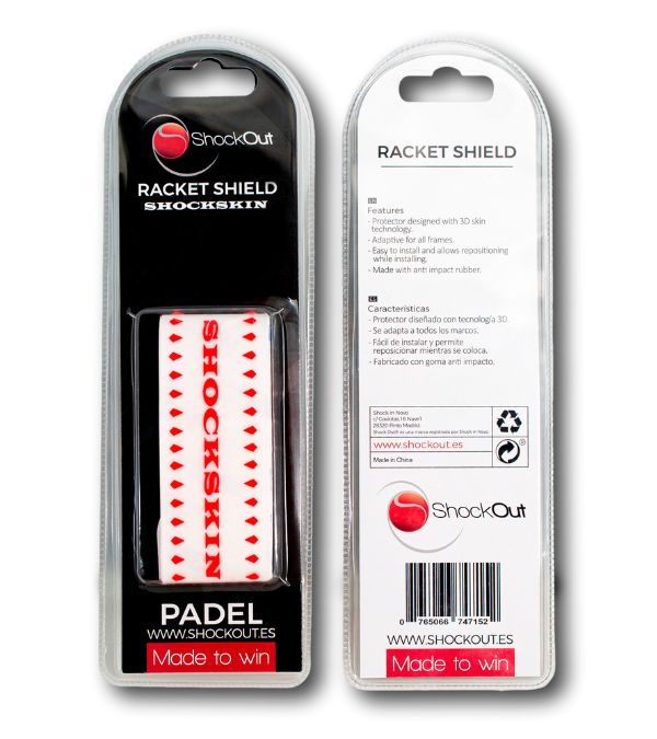 SHOCKOUT SHOCKSKIN PROTECTOR MAILANPÄÄSUOJA KIRKAS/PUNAINEN - Padeltarvikkeet - Boom Padel - Boom!padel