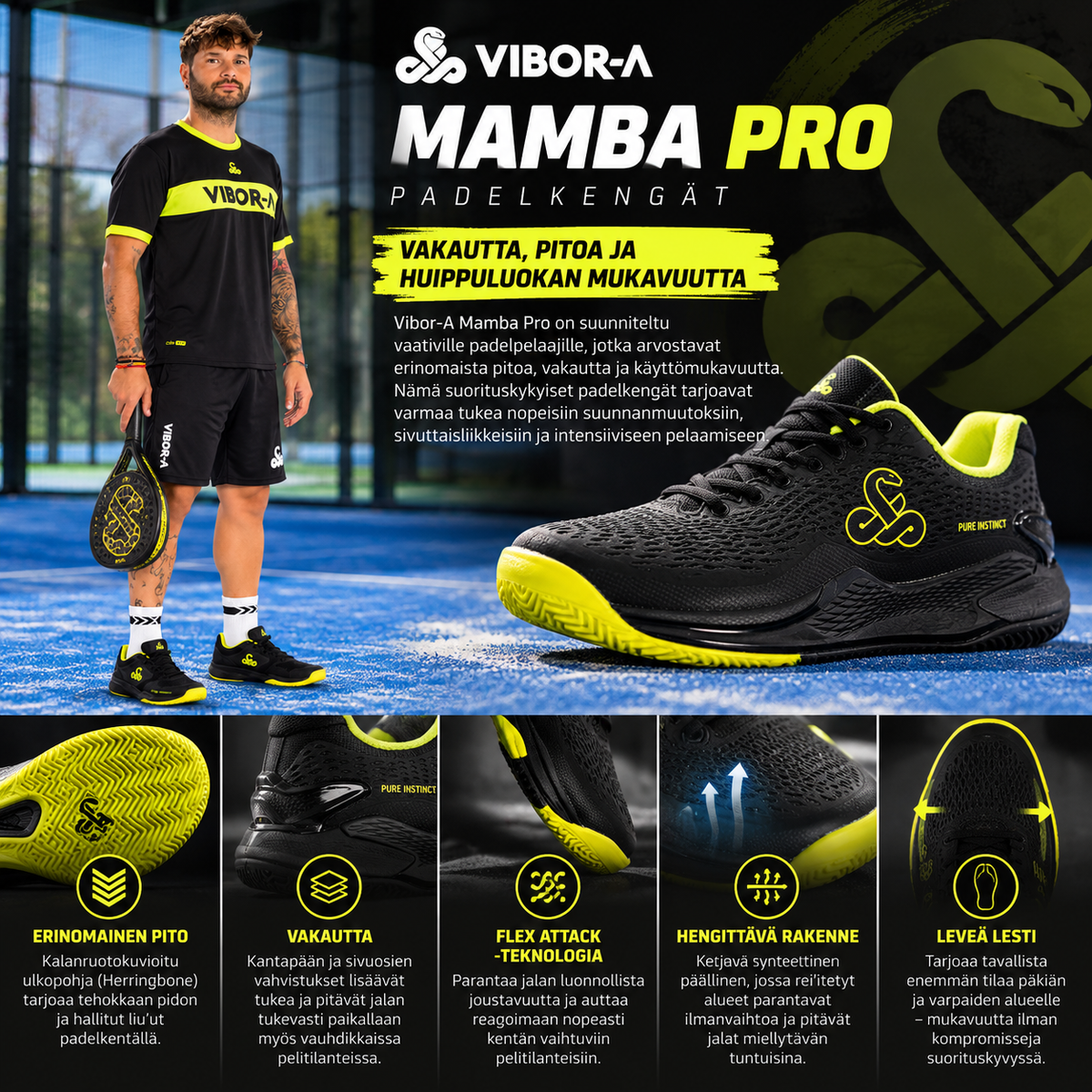 Vibor-A Mamba Pro Padelkengät – Leveä lesti - - Boom!padel - Boom!padel