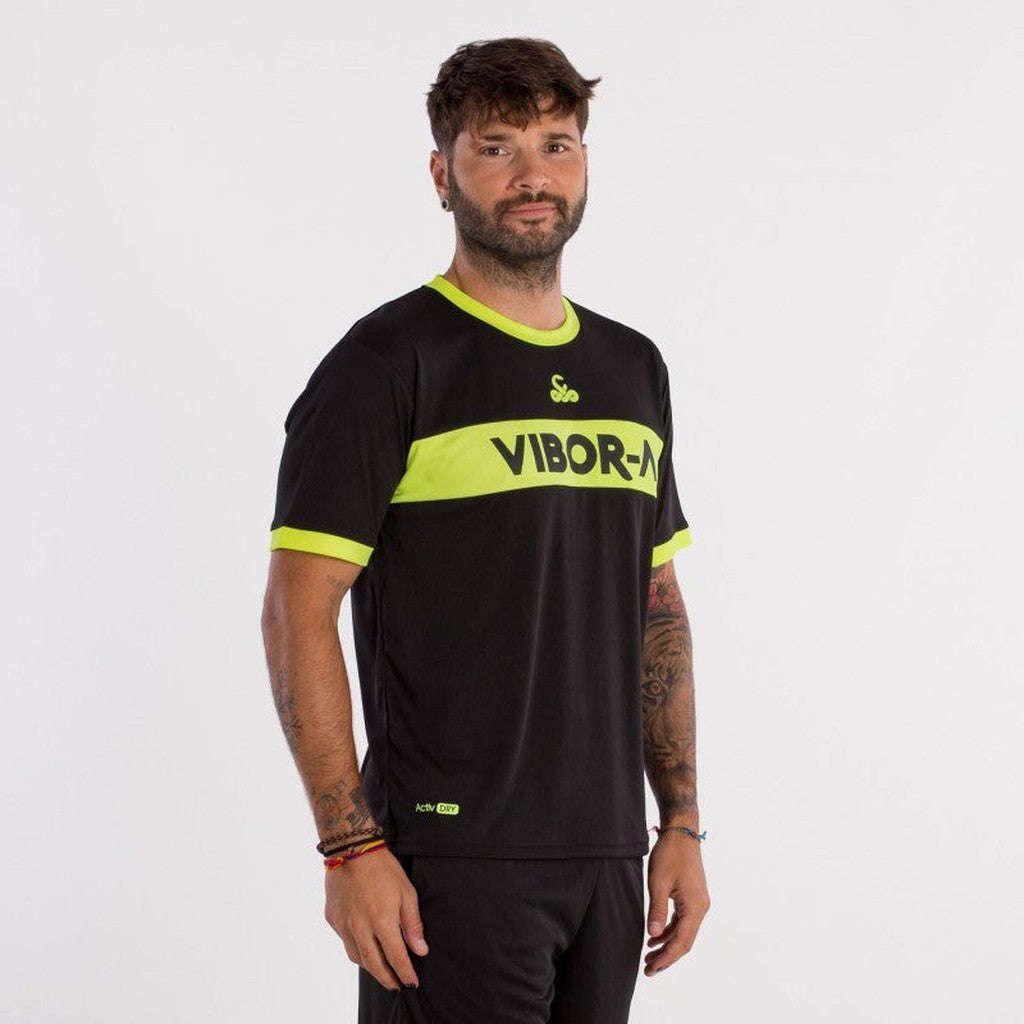 VIBOR-A POISON PRO PELIPAITA MUSTA/KELTA - Padelvarusteet - Boom Padel - Boom!padel