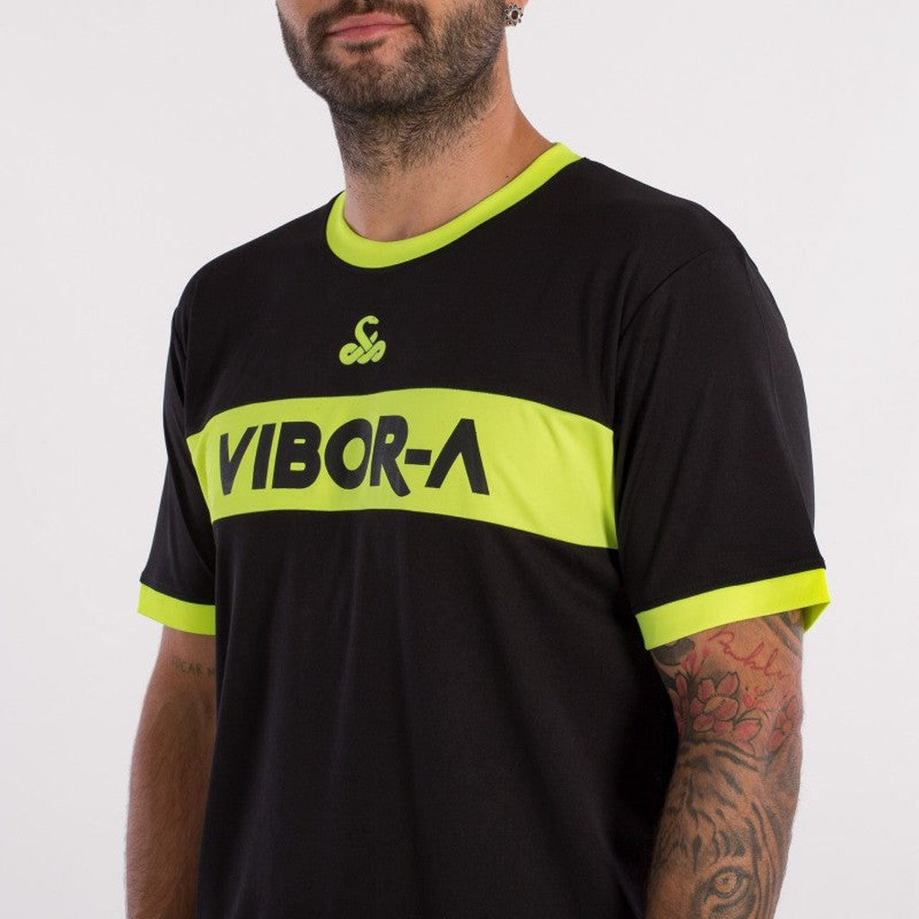 VIBOR-A POISON PRO PELIPAITA MUSTA/KELTA - Padelvarusteet - Boom Padel - Boom!padel