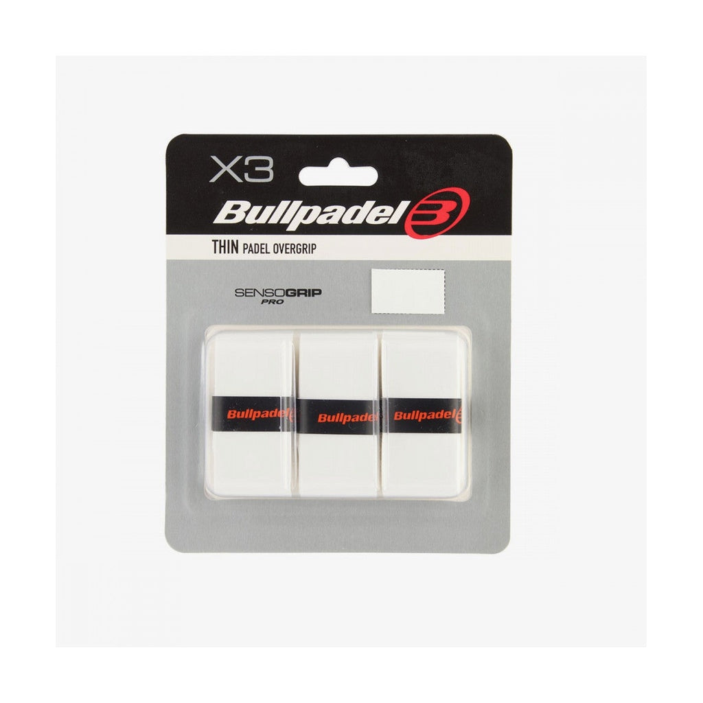 BULLPADEL OVERGRIP SENSO PRO VALKOINEN 3 KPL - Padeltarvikkeet - Boom Padel - Boom!padel