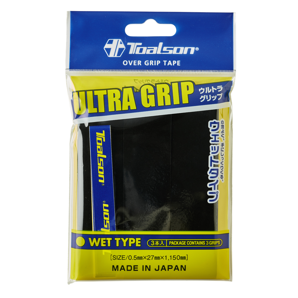 TOALSON OVERGRIP ULTRA GRIP MUSTA 3 KPL - Padeltarvikkeet - Boom Padel - Boom!padel